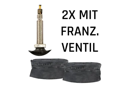 Schwalbe Fahrradschlauch Nr. 15, 700c, (Doppelpack, 2-St), Fahrradschlauch 12 - 29 Zoll Auto Schrader Französisches Ventil