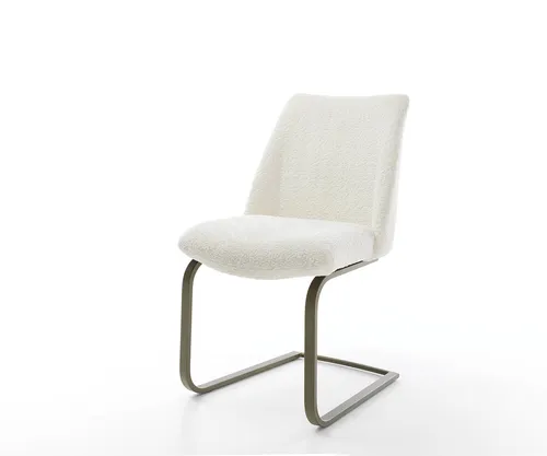 DELIFE Freischwinger Elso-Flex Bouclé Weiß in weiß von Delife