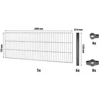 Produktbild Einstabmattenzaun-Set Classic Anthrazit 75 cm x 1000 cm