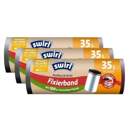 3x Swirl Fixierband Müllbeutel 35L (10 stk./Rolle) von Swirl