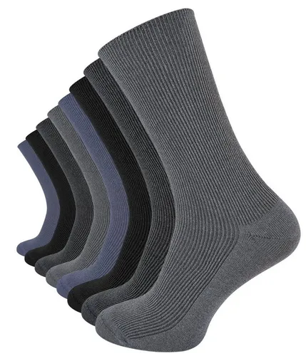 Cotton Prime® Socken (8-Paar) ohne Gummibund - Lange Socken für Damen und Herren, venenfreundlich und ohne Druckstellen – ideal für Beruf und Freizeit, auch in eleganten Schuhen tragbar.