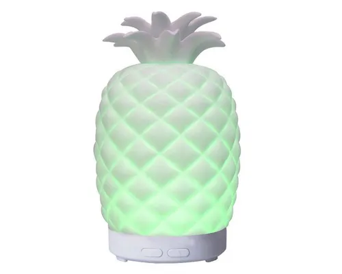 BOURGH Keramik Ananas Aroma Diffuser - Eleganter Luftbefeuchter im Ananas-Design von BOURGH, ideal für ein modernes Zuhause. Mit LED-Farben, zwei Zerstäubungsmodi und automatischer Abschaltung bei Wassermangel sorgt er für ein entspannendes Raumklima.