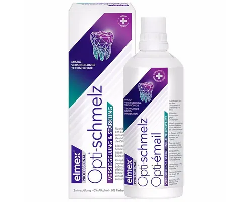 Elmex Opti - schmelz Professional Mundspülung 400ml 3er Pack - Handzahnbürsten, effektive Mundspülung zur Stärkung des Zahnschmelzes und optimalen Mundhygiene – ideal für gesunde Zähne.