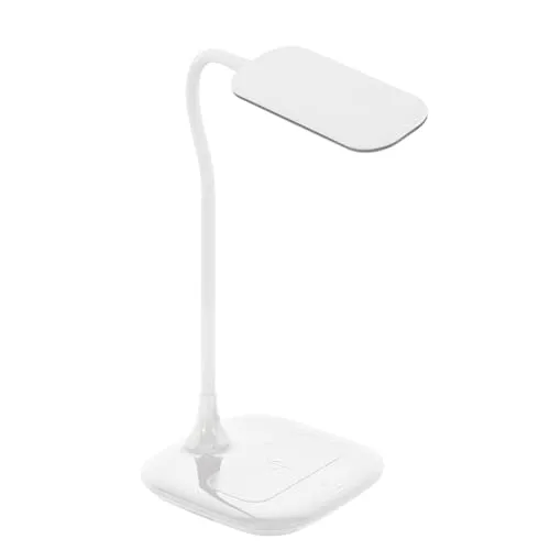 EGLO LED Tischlampe Masserie mit QI Ladestation - Moderne Tischlampe mit Touch-Funktion und dimmbarem Licht, perfekt für Büro und Home Office; QI-Ladefunktion für kabelloses Laden von Smartphones.