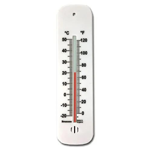 Weißes Wand-Thermometer Celsius und Fahrenheit