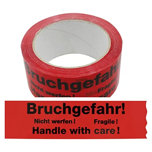 Klebeband Bruchgefahr - Nicht werfen - Fragile - Handle with Care 2-sprachig Paketband Packband Warnband Hinweisklebeband
