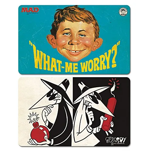 Logoshirt® Mad I Alfred E. Neumann I Spy vs Spy I Frühstücksbrettchen I Schneidebrett I 23x14cm I 2er Set I spülmaschinenfest & hitzebeständig I Lizenziertes Originaldesign