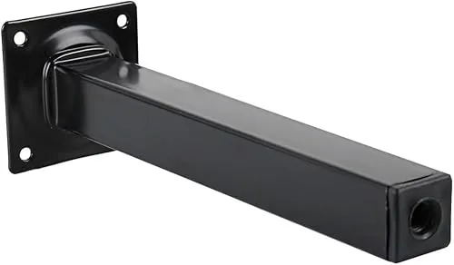 Möbelfuss Tischbein Weiß Silber oder Schwarz Eckig 300mm x 25mm x 25mm (Schwarz)