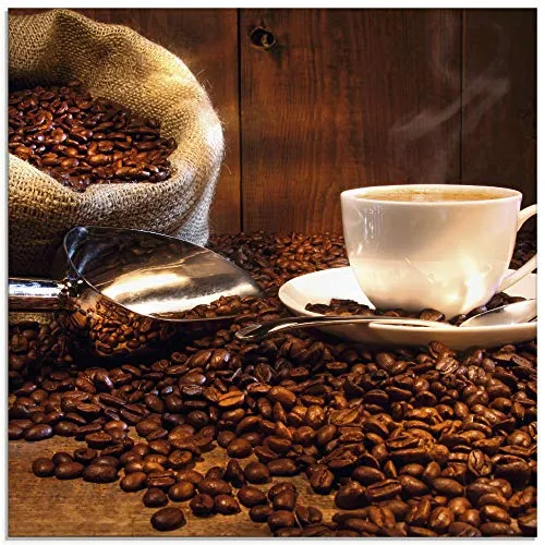 ARTland Wanddeko Glasbilder – Kaffee-Motiv 50x50 cm von ARTland