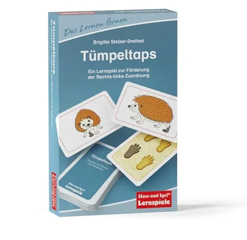 Tümpeltaps – Lernspiel von Brigitte Stelzer-Dreitzel - Entwickelt von Brigitte Stelzer-Dreitzel, fördert dieses Spiel die Rechts-links-Zuordnung. Ideal für Kinder, um spielerisch zu lernen und sich zu beschäftigen. Verlag: Hase und Igel.