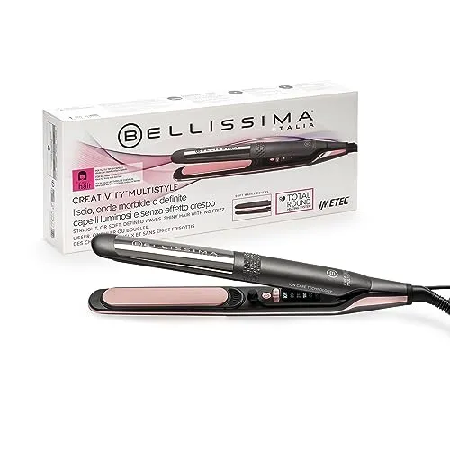 Bellissima Creativity Multistyle Glätteisen, glattes oder gewelltes Haar, Keramikbeschichtung + Diamantpartikel + Keratin, flexible und heiße Platten auch an der Außenseite, 5 Temperaturen 150/230°C