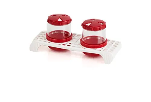 Gewürzstreuer Salzstreuer Pfefferstreuer Set, aus Kunststoff, Mehrweggeschirr, Farbe rot