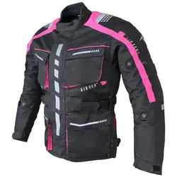 Wasserdichte Motorrad Textiljacke mit Protektoren für Biker in pink von Alpha Speeds