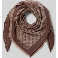 Guess Tuch aus Viskose mit Logo-Muster Modell 'ECO ERICA KEFIAH' in Dunkelbraun, Größe 1