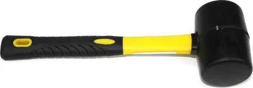 Gummihammer Schonhammer mit Kunststoffgriff 340g schwarz / gelb