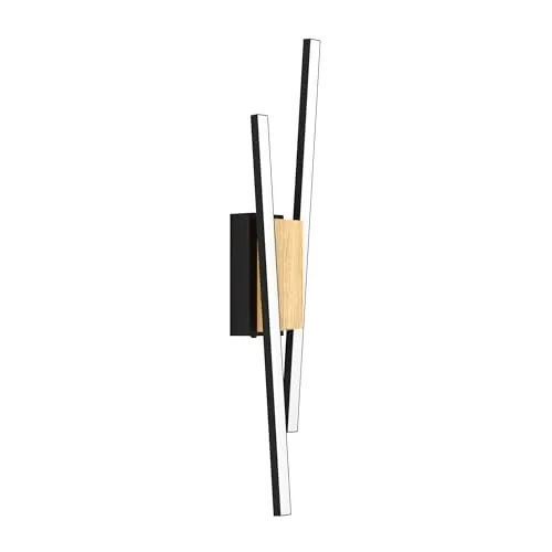 EGLO LED Deckenleuchte Panagria - Moderne Deckenlampe in minimalistischem Design, kombiniert Aluminium, Holz und Kunststoffelemente für eine gemütliche Atmosphäre im Wohnzimmer oder Schlafzimmer.