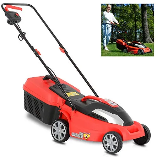  HECHT Elektrorasenmäher Mäher mit 1400 Watt Elektro Motor und 34 cm Schnittbreite für schöne gepflegte Rasenflächen im Garten bis 600 m2 Elektro rasenmäher NEU