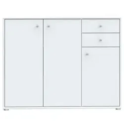 Weißes Sideboard mit 2 Schubkästen in weiß von Forte