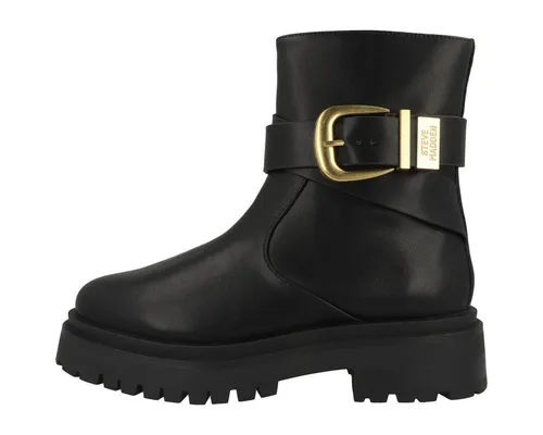 STEVE MADDEN Stiefelette Leder Bikerboots schwarz 39 EU - Wanderschuhe mit robustem Leder, ideal für lässige Outfits. Mit praktischem Reißverschluss und bequemem Blockabsatz.