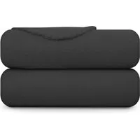 Bestlivings Fleecedecke Mit Kedernaht 130 x 170 cm Schwarz