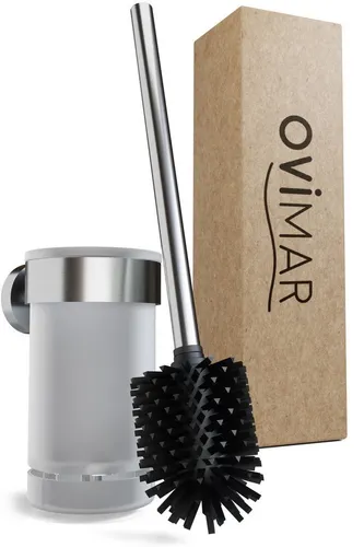 ovimar Toilettenbürste Tranerodde | Silber - WC-Bürsten & Halter mit schnelltrocknendem Silikon-Bürstenkopf und flexibler Wandmontage – für hygienische Reinigung und modernes Badezimmerdesign.