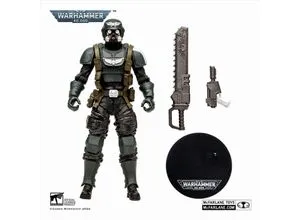 Warhammer 40k: Darktide Actionfigur Veteran Guardsman - 18 cm, detailreich und beweglich mit 22 Artikulationspunkten und Zubehör