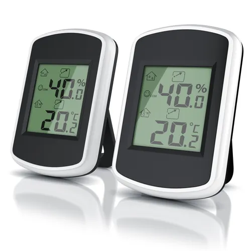 Bearware 2x elektrische Wetterstation Thermo/Hygrometer °C/°F ohne Batterien