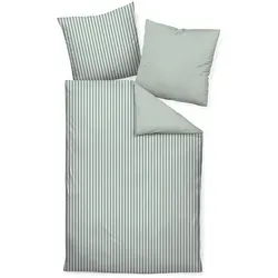 Janine Mako-Satin Bettwäsche Set 200x200 + 2x80x80 modernclassic grün - Hochwertiges Bettwäsche-Set aus 100% Baumwolle, trocknergeeignet und pflegeleicht. Ideal für erholsamen Schlaf in modernem Design.