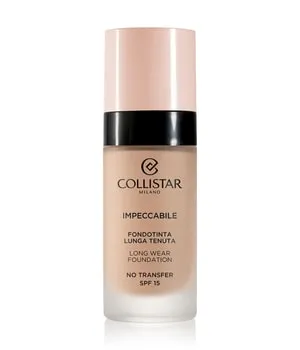 Collistar Impeccabile Long Wear Foundation SPF 15 - 30 ml Naturale Rosato - Hochwertige Foundation mit 120 Stunden Feuchtigkeit, LSF 15 und natürlichem Finish. Ideal für alle Hauttypen, auch empfindliche Haut, dank ölfreier, silikonfreier Formel.
