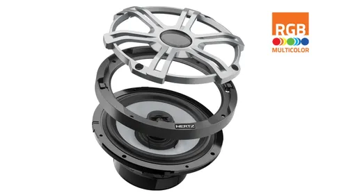 HEX 6.5 S-LD-G Sport LED Coaxial Lautsprecher - Car-HiFi-Lautsprecher mit 100W Spitzenleistung, UV-beständigem Polypropylen-Woofer und Neodymium-Tweeter für klaren Sound und hohe Belastbarkeit.
