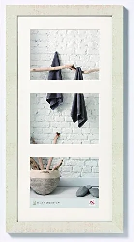 walther design Bilderrahmen cremeweiss 3x 13x18 cm Galerie mit Passepartout, Home Holzrahmen HO338W