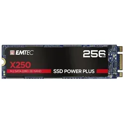 Emtec Festplatten-SSD X250 256 GB M.2 2280 SATA III - Festplatte mit 256 GB Speicher, hohe Geschwindigkeit und ideal für Gaming und Multimedia-Anwendungen.