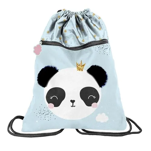 Premium Kinder Turnbeutel/Sportbeutel/Rucksack 43x34 cm (Panda I)