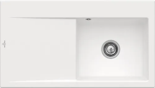 Villeroy & Boch Subway Style 50 Keramikspüle - Elegante Handbetätigung Keramikspüle in Stone White, ideal für Unterschränke ab 50 cm, mit praktischen Maßen von 90 x 51 cm für moderne Küchen.