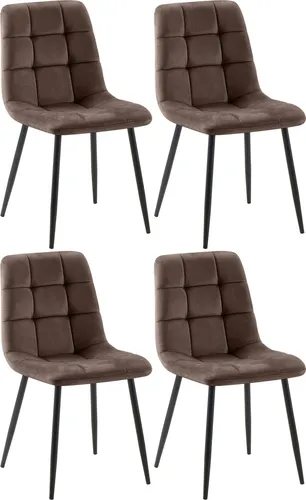 Deluke Esszimmerstuhl Set, Braun, Textil, 45x84x55 cm