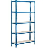 PROREGAL Schwerlastregal Big Metal Shark 200x120x40 cm – Blau-Weiß - Robustes Steckregal mit einer Traglast von bis zu 200 kg pro Ebene. Ideal für Werkstatt und Lager. Einfache Montage und verstellbare Fachböden für optimale Flexibilität.