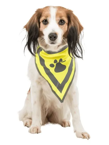 TRIXIE Tier-Halstuch - Sicherheits-Halstuch neongelb, Größe XS-S für optimalen Schutz und Sichtbarkeit beim Spaziergang