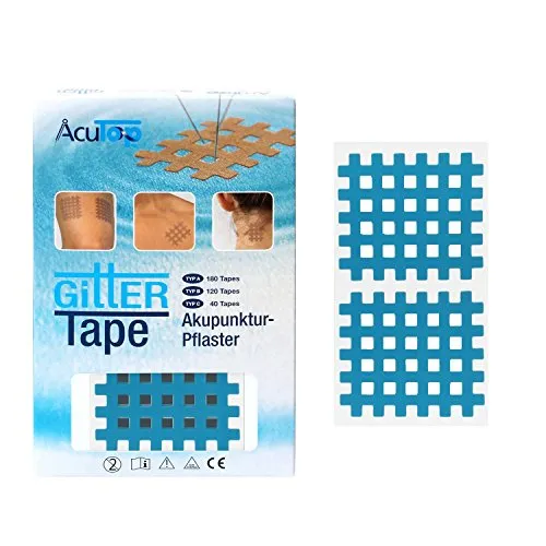 AcuTop Typ C, Gitter Tape, Blau - 40 Tapes, Akupunktur Pflaster, Gitterpflaster
