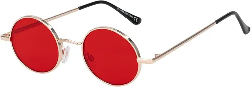 Damen Sonnenbrille Rund Form Designer 80er Modern Urlaub Sommer Strand 30506 Hellrot