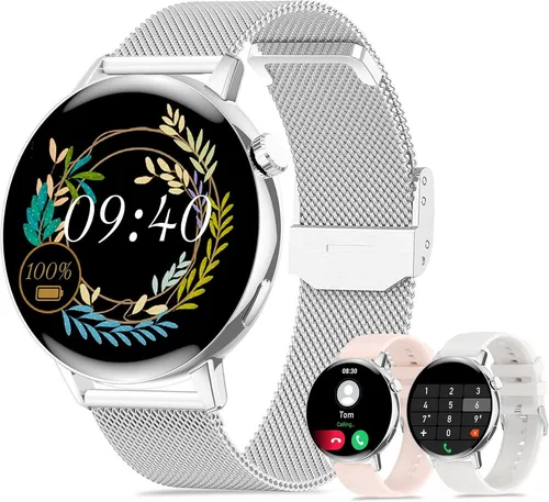 Iaret Smartwatch (3,3 cm, android ios), Damen Smartwatch mit Telefonfunktion und Fitness Tracking 1.32 Zoll