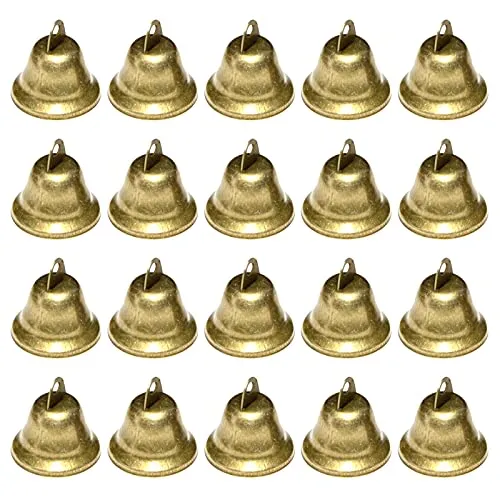 GmeDhc Glöckchen zum Basteln - 20 Stück Bronze Vintage - Weihnachtsbaumglocken, handgefertigte Bronze-Glocken mit klarem Klang, ideal für DIY-Projekte und festliche Dekorationen.