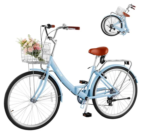 VEVOR Damenfahrrad 26 Zoll 7-Gang Cruiser-Fahrrad von Vevor