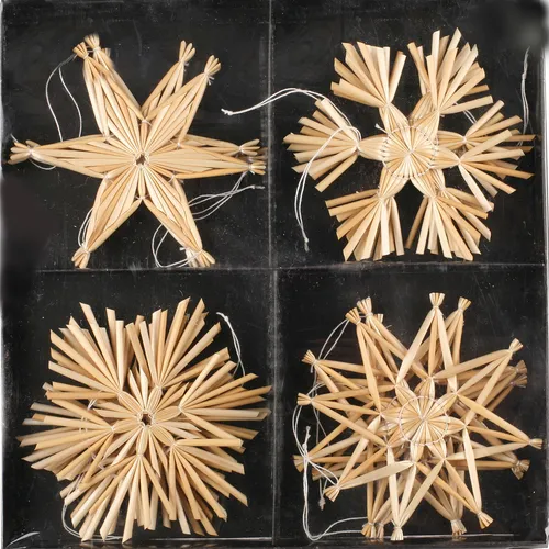 Strohsterne zum Hängen Ø6cm Stroh Sterne Baumschmuck Baumhänger Baumschmuck 20 x