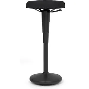Hammerbacher Stehhilfe VSST2/D/D, schwarz - Höhenverstellbar für dynamisches Sitzen - Bürostühle mit gepolsterter Sitzfläche aus 100% recyceltem Polyester. Stufenlos höhenverstellbar von 55-81 cm, ideal für ergonomisches Arbeiten.