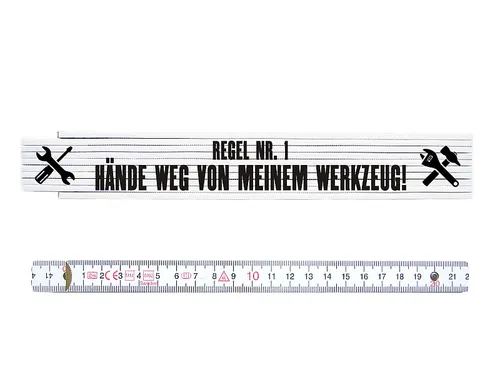 ZOLLSTOCK Metermaß Maßstab REGEL NR. 1 HÄNDE WEG VON MEINEM WERKZEUG Spruch