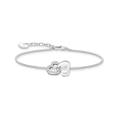 Thomas Sabo Armband mit verschlungenen Herzen - Vergoldetes Silber A2163-051-14 - Armband für Damen aus 925er Sterlingsilber mit einzigartigem herzförmigen Design, ideal als zeitloses Geschenk für besondere Anlässe.