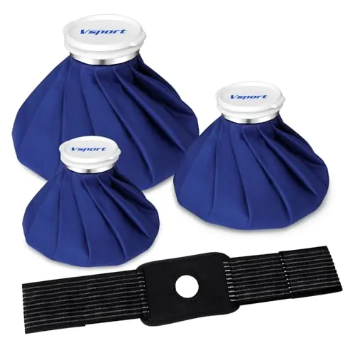 Vsport Eisbeutel für Verletzungen,Kühlbeutel Set wiederverwendbar, warmflasche, Warmwasserbeutel, Wärme- und Kältetherapie und Schmerzlinderung mit elastischer, 4er-Pack 3 Größen (6