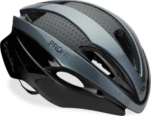 Spiuk Ae Profit Aero-Helm, Schwarz/Antrazith (S-M) 51-56 - Aerodynamischer Profi-Fahrradhelm für Wettkämpfe, mit Fidlock-Verschluss und Boa Fit-System für perfekte Passform und Komfort.