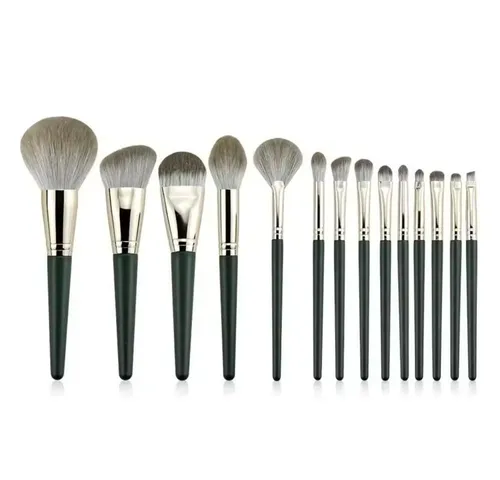 Montegoni Make-up Set 14tlg Make Up Pinsel Set weich für Foundation Puder Lidschatten, 14-tlg., 14 Stück Kosmetikpinsel Set, Fluffy Borsten, leicht langlebig vielseitig einsetzbar