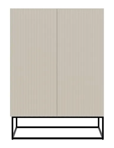 Selsey Highboard Veldio, Greige, 125x90x38 cm - Elegantes Highboard aus robustem Holzwerkstoff mit 3 geräumigen Fächern für optimalen Stauraum, ideal für Wohnzimmer, Schlafzimmer oder Büro.